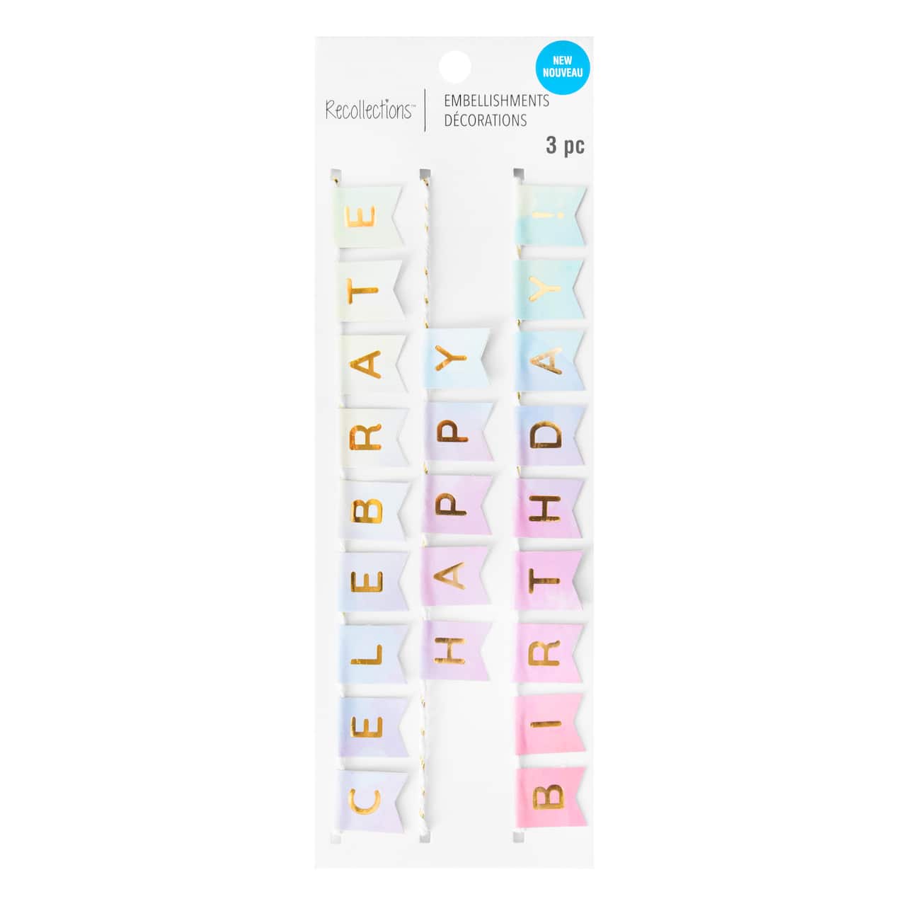Watercolor Celebration Banner Dimensional Stickers by Recollections&#x2122;